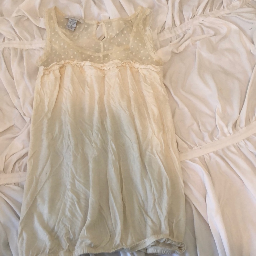 Off white, polka dot tank top! Great for spring!